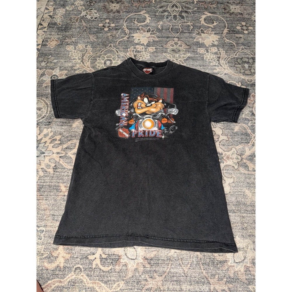 Vintage Y2K Youth Harley Davidson Taz Tasmanian Devil Looney Tunes Graphic Tee